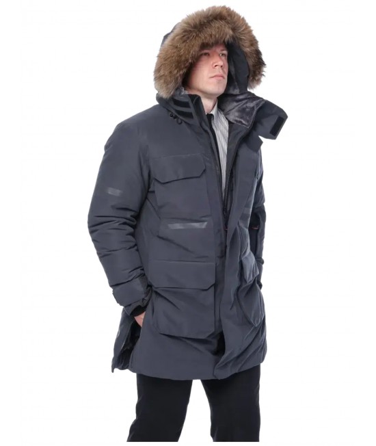 Зимняя пуховая Premium куртка-парка Brodeks KW233, т.серый