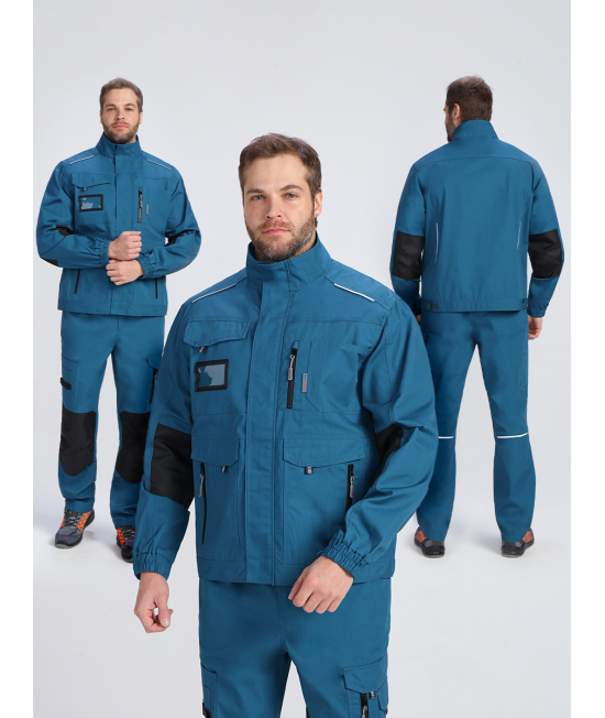Куртка ProfLineSpecialist (тк.РипСтоп,240), циан/черный