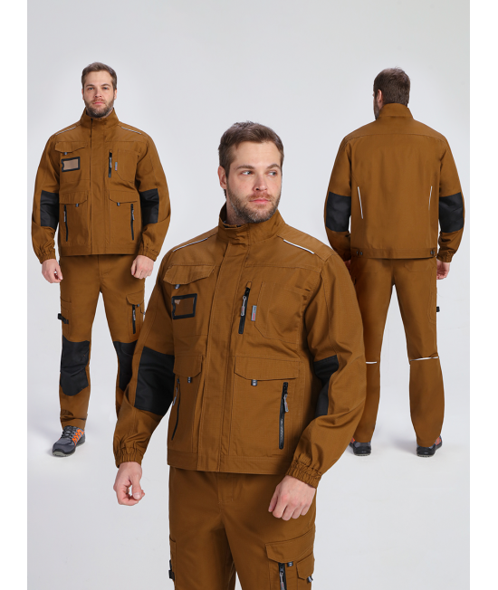 Куртка ProfLineSpecialist (тк.РипСтоп,240), коричневый/черный
