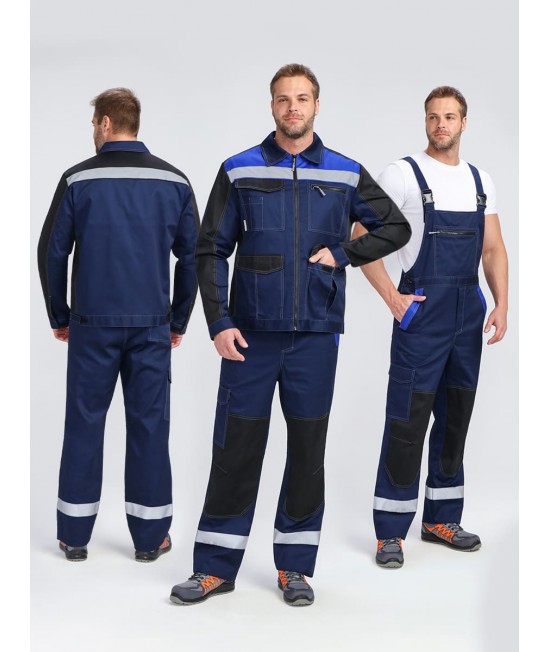 Костюм ProfLineBase-2 (тк.Твил,210) п/к, т.синий/черный/васильковый