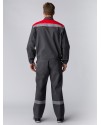 Костюм Липецк-1 СОП (тк.Смесовая,260) брюки, т.серый-меланж/красный